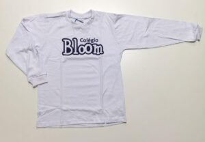 Camiseta M.L. Branca - uniforme Colégio Bloom Barueri