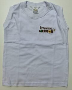 Regata Machao Branca - uniforme Pequenos Girassóis
